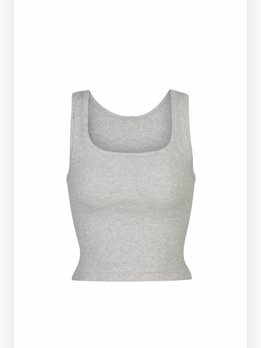 SKIMS Ribbed Square Neck Tank Top - Heather Gray